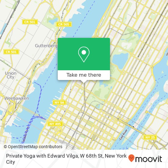 Mapa de Private Yoga with Edward Vilga, W 68th St