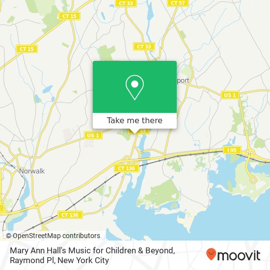 Mary Ann Hall's Music for Children & Beyond, Raymond Pl map