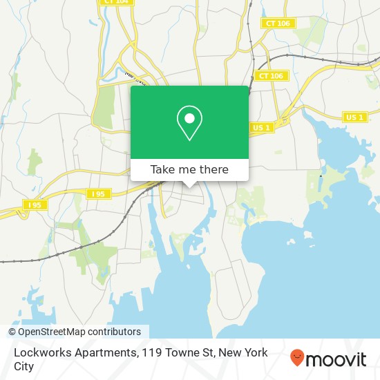 Lockworks Apartments, 119 Towne St map