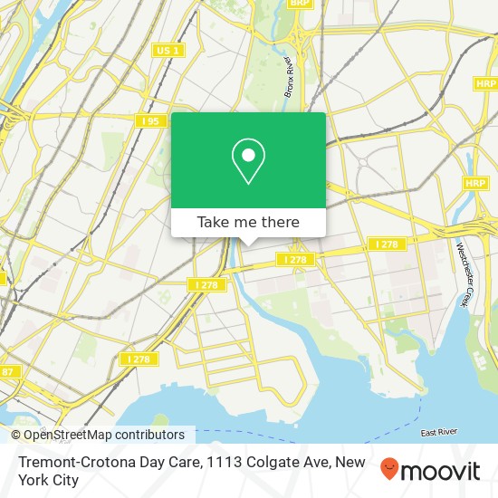 Mapa de Tremont-Crotona Day Care, 1113 Colgate Ave