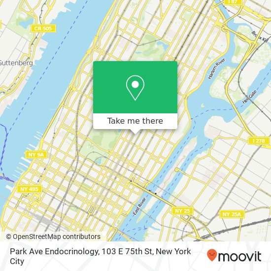 Mapa de Park Ave Endocrinology, 103 E 75th St