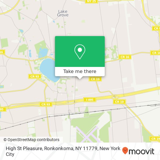 Mapa de High St Pleasure, Ronkonkoma, NY 11779