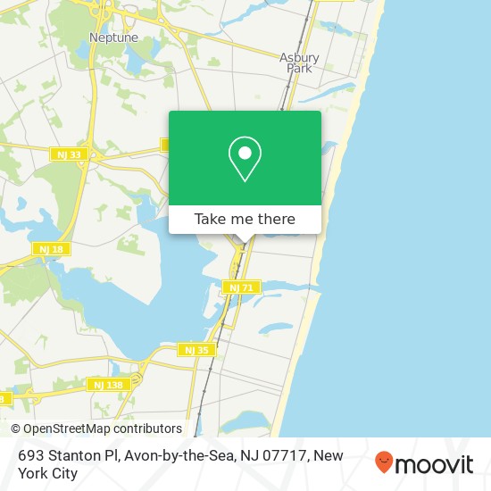 Mapa de 693 Stanton Pl, Avon-by-the-Sea, NJ 07717