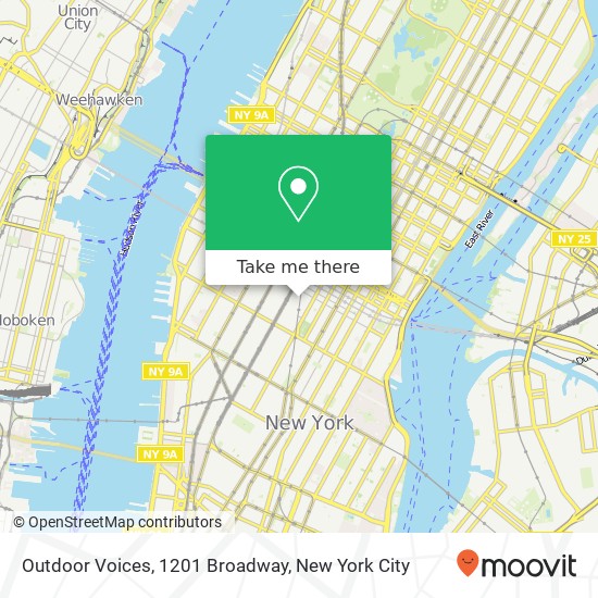 Mapa de Outdoor Voices, 1201 Broadway