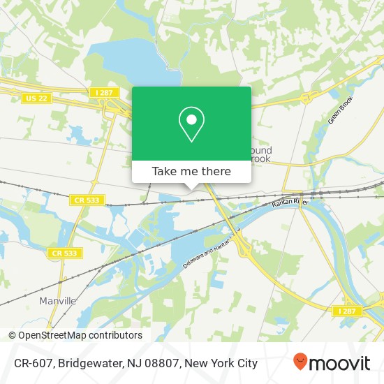 CR-607, Bridgewater, NJ 08807 map