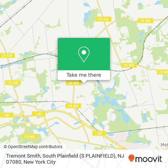 Mapa de Tremont Smith, South Plainfield (S PLAINFIELD), NJ 07080