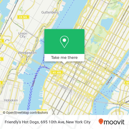 Mapa de Friendly's Hot Dogs, 695 10th Ave