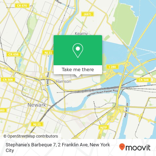 Mapa de Stephanie's Barbeque 7, 2 Franklin Ave