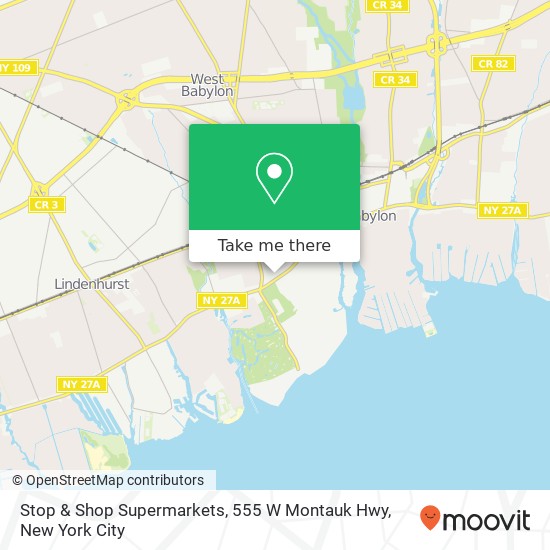 Mapa de Stop & Shop Supermarkets, 555 W Montauk Hwy