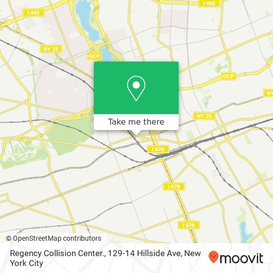 Mapa de Regency Collision Center., 129-14 Hillside Ave