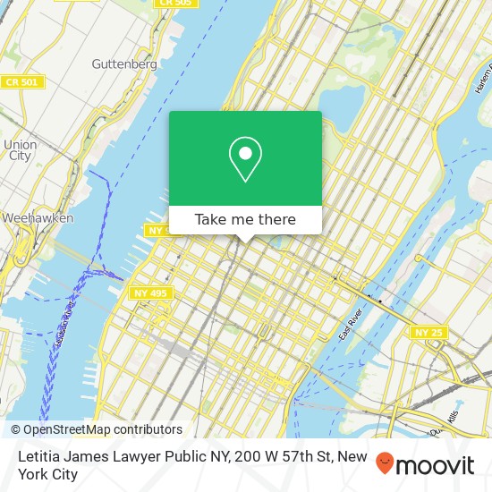 Letitia James Lawyer Public NY, 200 W 57th St map