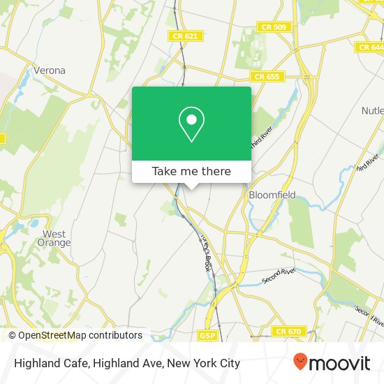 Mapa de Highland Cafe, Highland Ave
