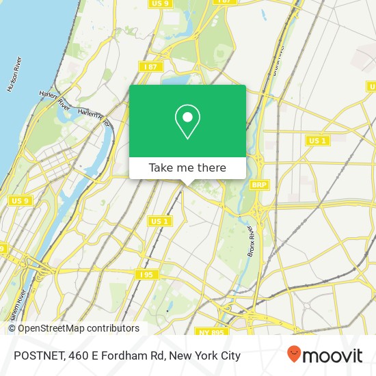 Mapa de POSTNET, 460 E Fordham Rd