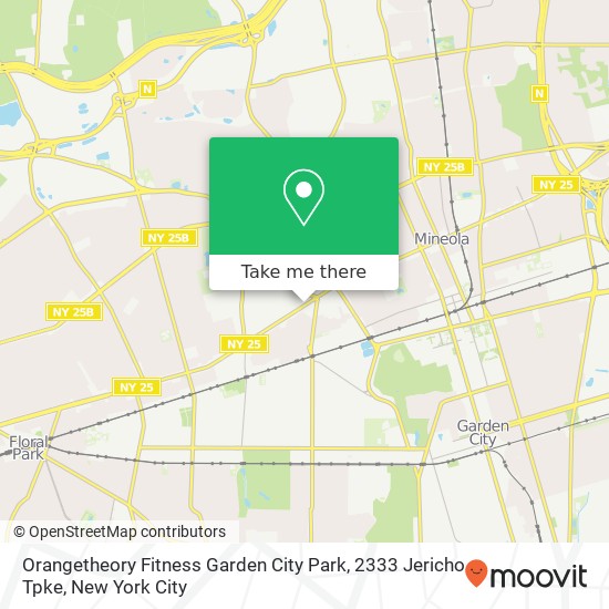 Mapa de Orangetheory Fitness Garden City Park, 2333 Jericho Tpke
