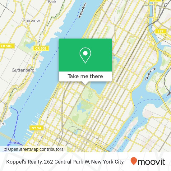 Mapa de Koppel's Realty, 262 Central Park W