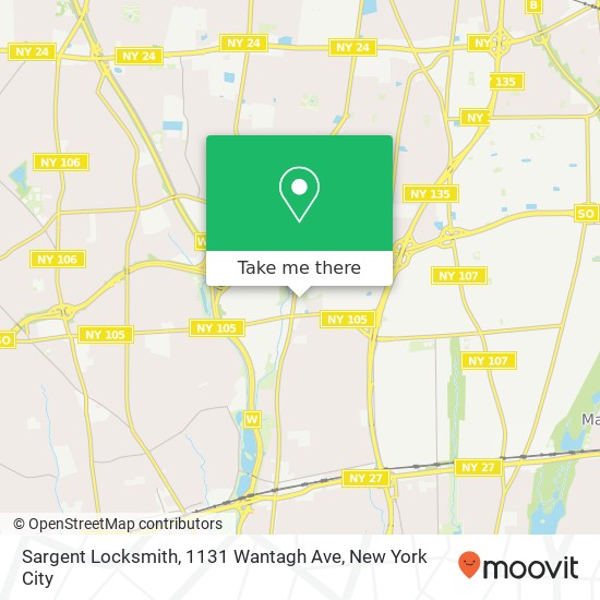 Mapa de Sargent Locksmith, 1131 Wantagh Ave