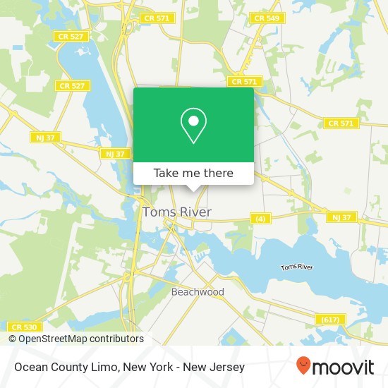 Mapa de Ocean County Limo