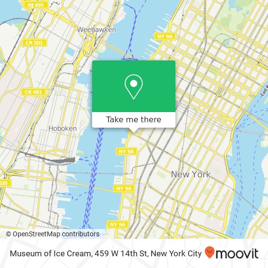 Mapa de Museum of Ice Cream, 459 W 14th St