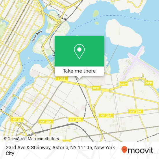 Mapa de 23rd Ave & Steinway, Astoria, NY 11105