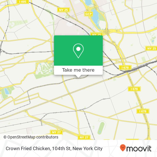 Mapa de Crown Fried Chicken, 104th St
