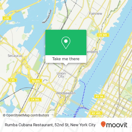 Mapa de Rumba Cubana Restaurant, 52nd St