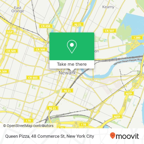 Mapa de Queen Pizza, 48 Commerce St
