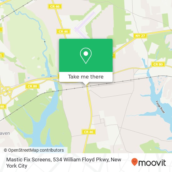 Mastic Fix Screens, 534 William Floyd Pkwy map