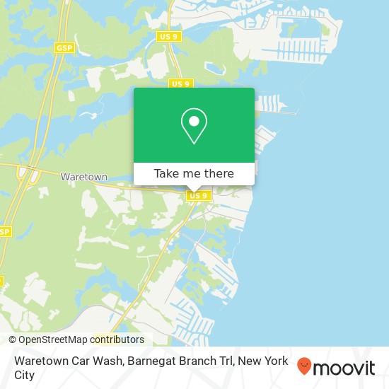 Mapa de Waretown Car Wash, Barnegat Branch Trl