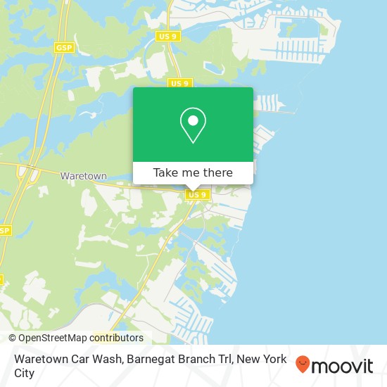 Waretown Car Wash, Barnegat Branch Trl map