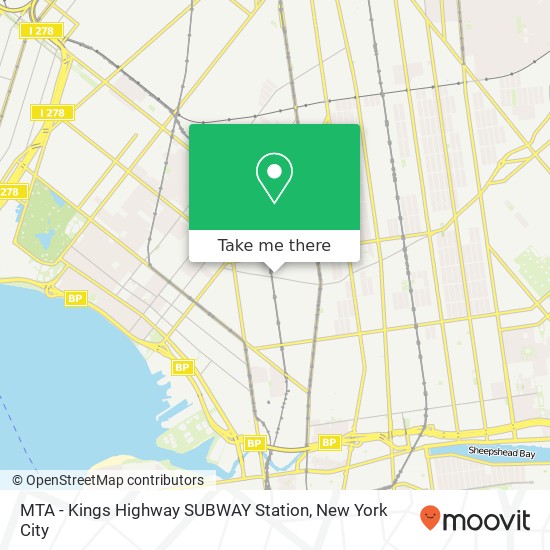 Mapa de MTA - Kings Highway SUBWAY Station