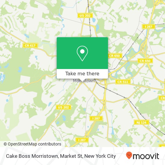 Mapa de Cake Boss Morristown, Market St