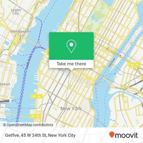 Mapa de Getfive, 45 W 34th St