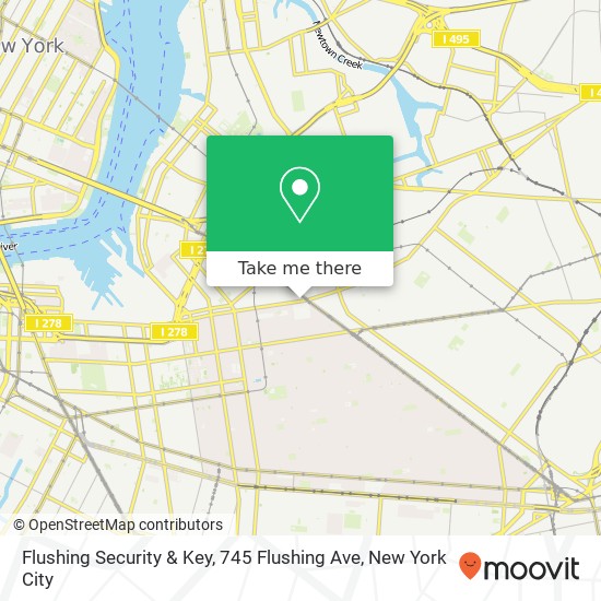 Flushing Security & Key, 745 Flushing Ave map
