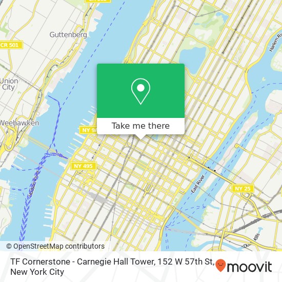 Mapa de TF Cornerstone - Carnegie Hall Tower, 152 W 57th St