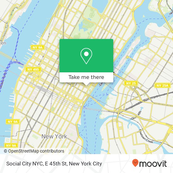 Social City NYC, E 45th St map