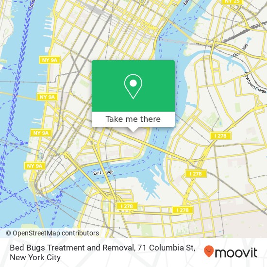 Bed Bugs Treatment and Removal, 71 Columbia St map