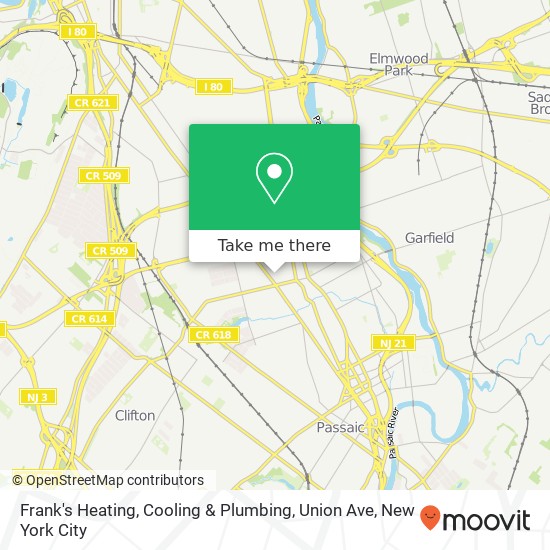 Frank's Heating, Cooling & Plumbing, Union Ave map