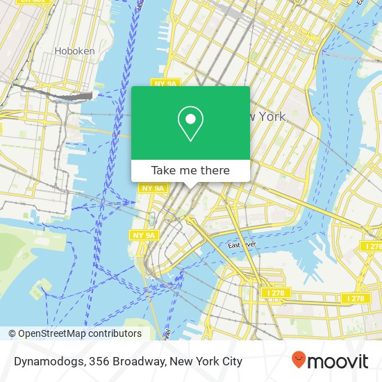 Dynamodogs, 356 Broadway map