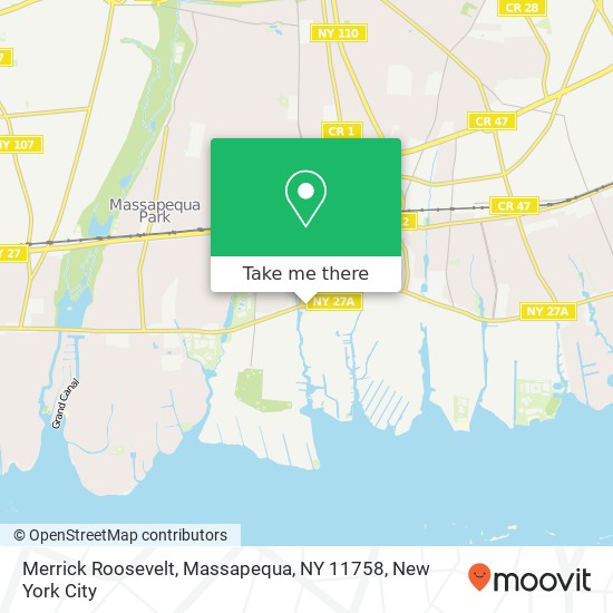 Merrick Roosevelt, Massapequa, NY 11758 map