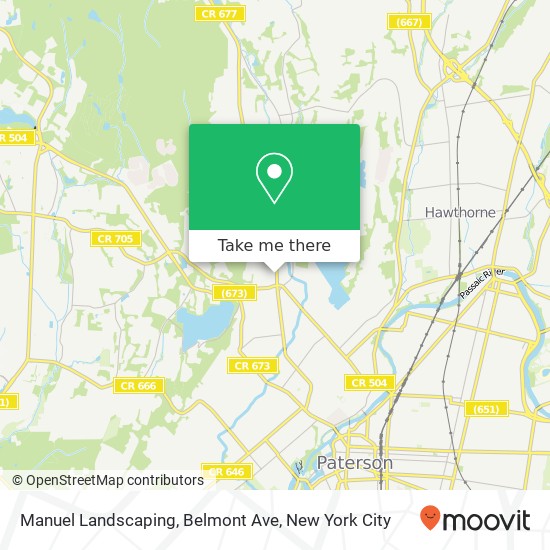 Manuel Landscaping, Belmont Ave map