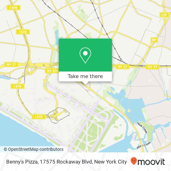 Mapa de Benny's Pizza, 17575 Rockaway Blvd