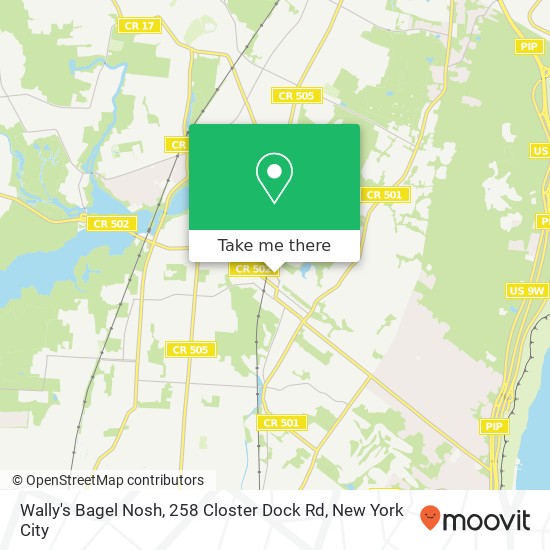 Mapa de Wally's Bagel Nosh, 258 Closter Dock Rd