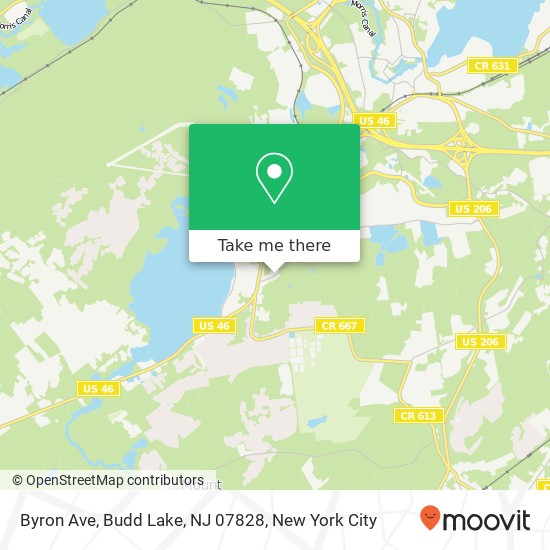 Mapa de Byron Ave, Budd Lake, NJ 07828