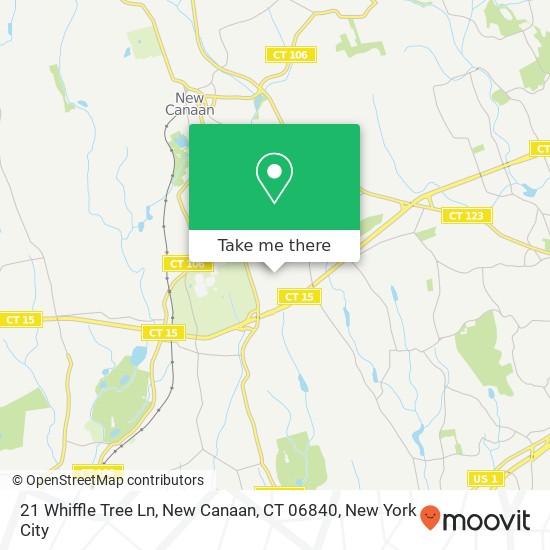 Mapa de 21 Whiffle Tree Ln, New Canaan, CT 06840