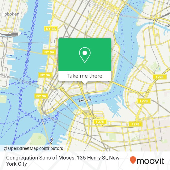 Mapa de Congregation Sons of Moses, 135 Henry St