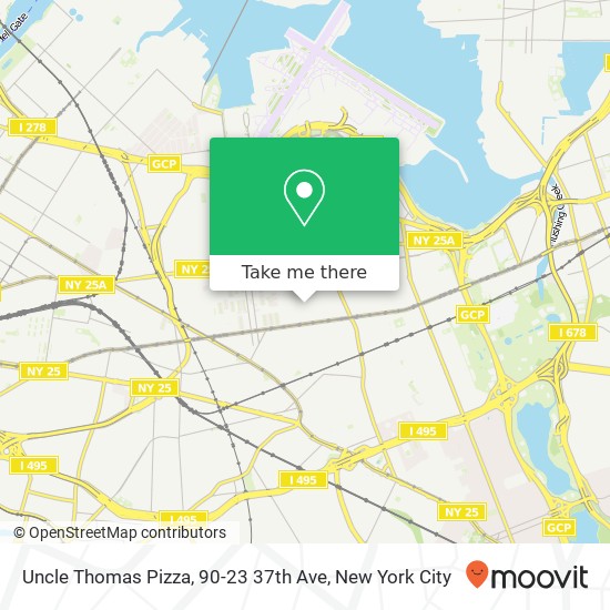 Mapa de Uncle Thomas Pizza, 90-23 37th Ave