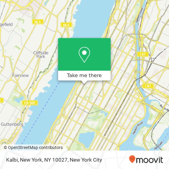 Mapa de Kalbi, New York, NY 10027