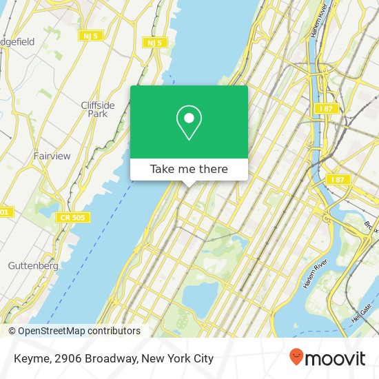 Mapa de Keyme, 2906 Broadway