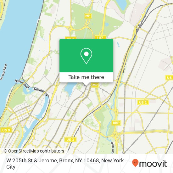 Mapa de W 205th St & Jerome, Bronx, NY 10468