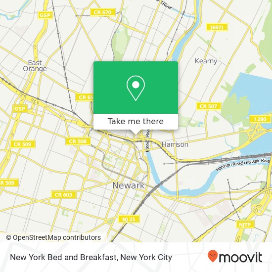 New York Bed and Breakfast map